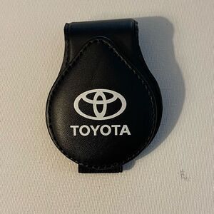 Toyota Sunglass Holder for Car with Logo Black Leather NWT
